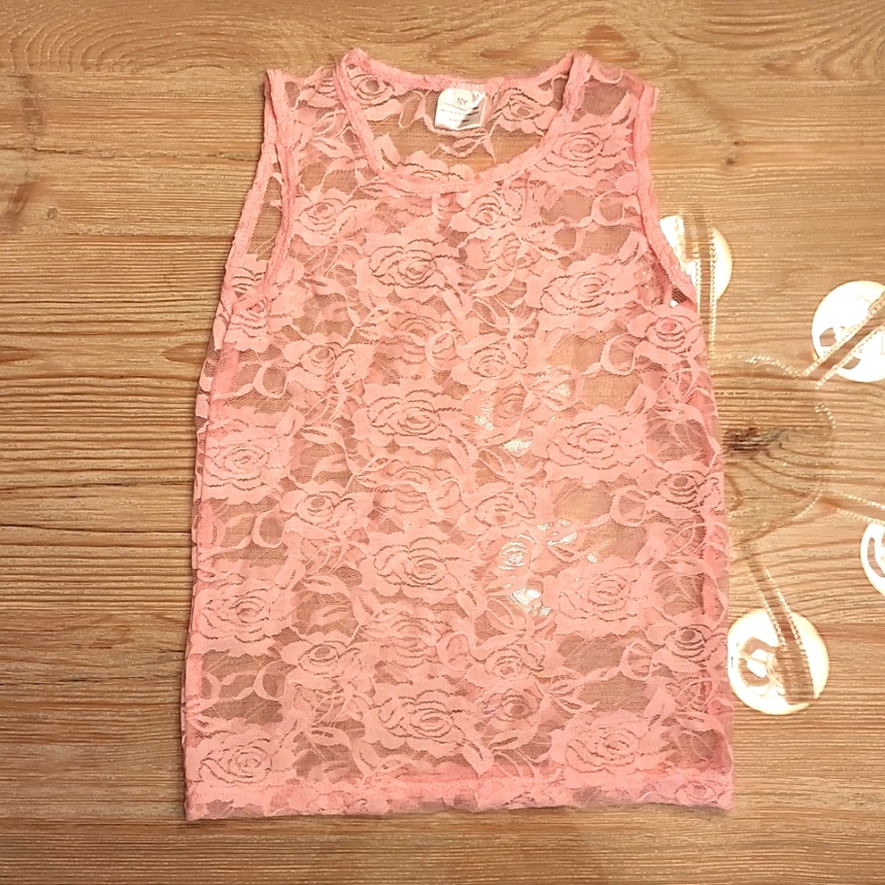Girls NWT PINK TANK SLEEVE TOP SIZE 10